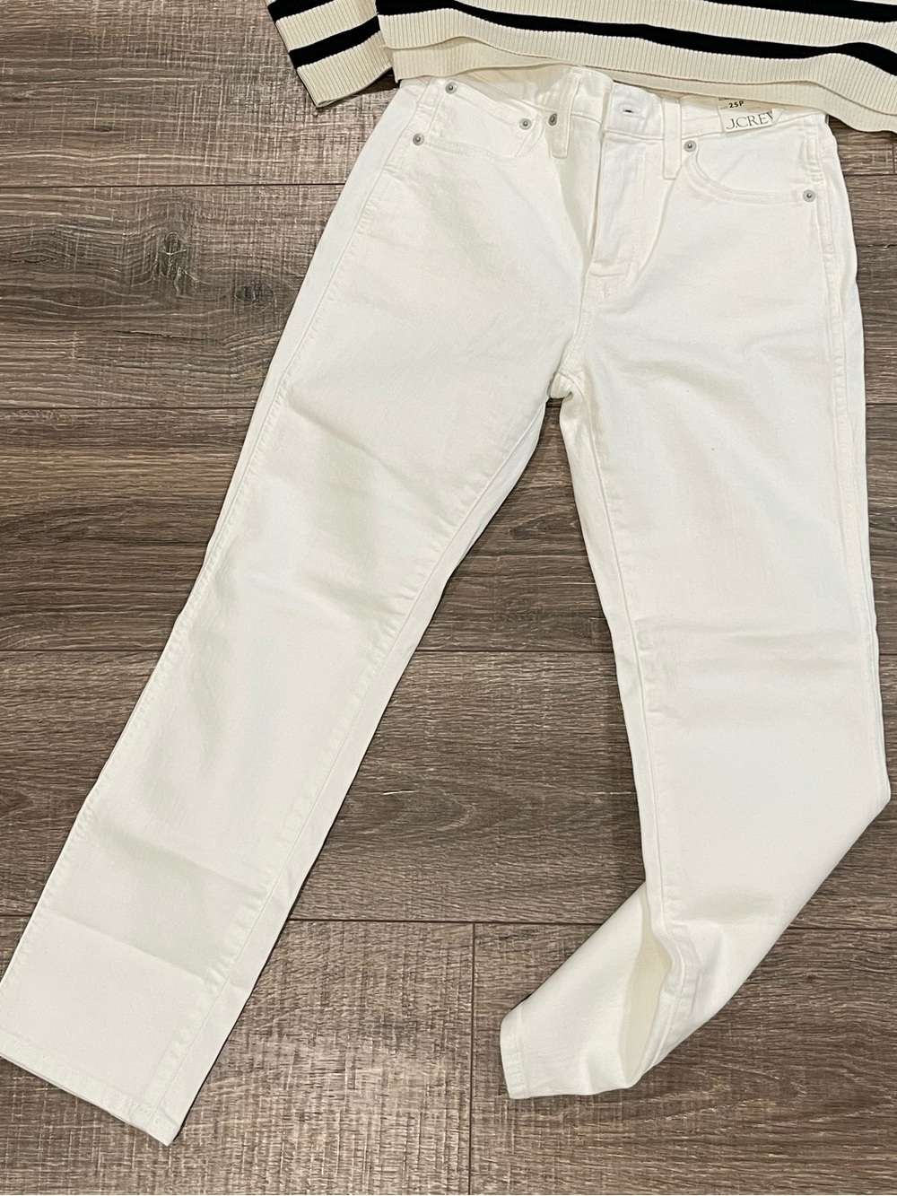 J. Crew White Straight-Leg Jeans — Clean Minimalist Style